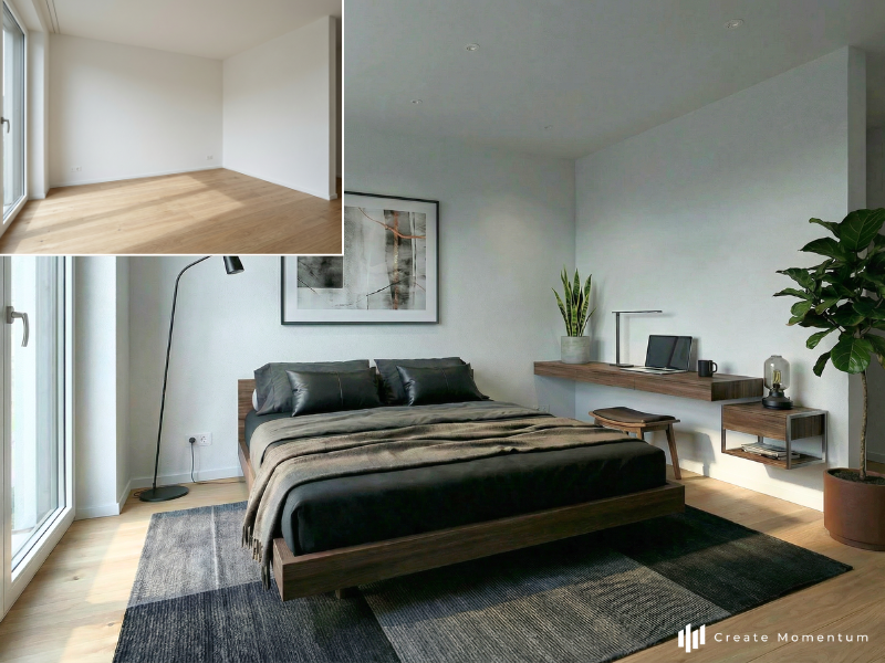 neu schwarz schlafzimmer homestaging