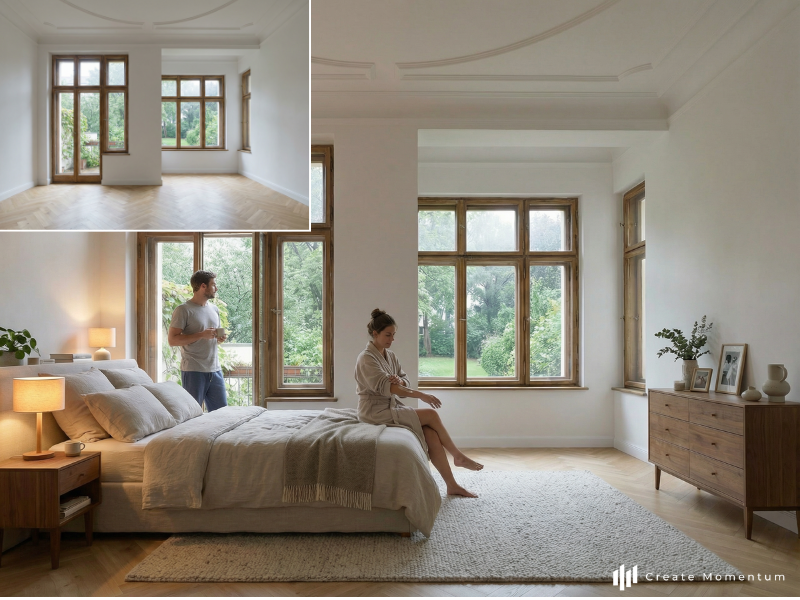schlafzimmer staging vergleich personen